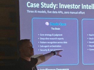 Matt DeWald presenting the Claude Opus AI architecture